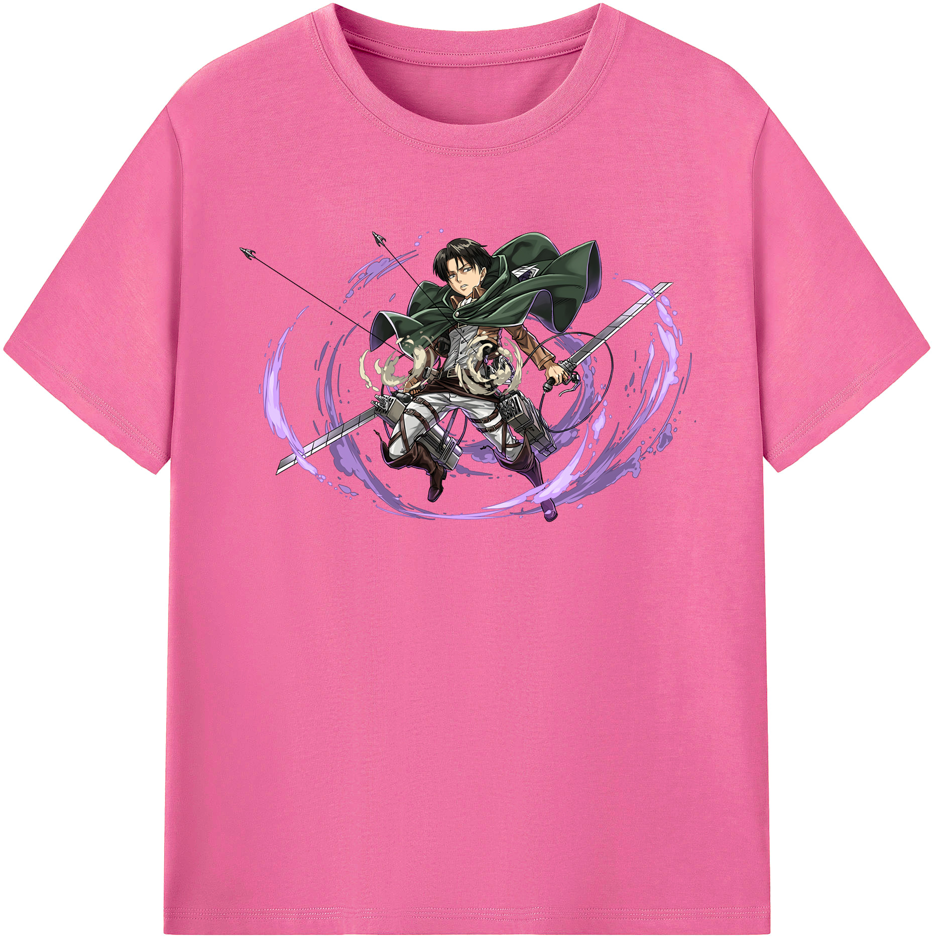 （画像用） 進撃の巨人 リヴァイ·アッカーマン Attack on Titan Levi Ackerman レディースカジュアルプリントTシャツ（綿100％）